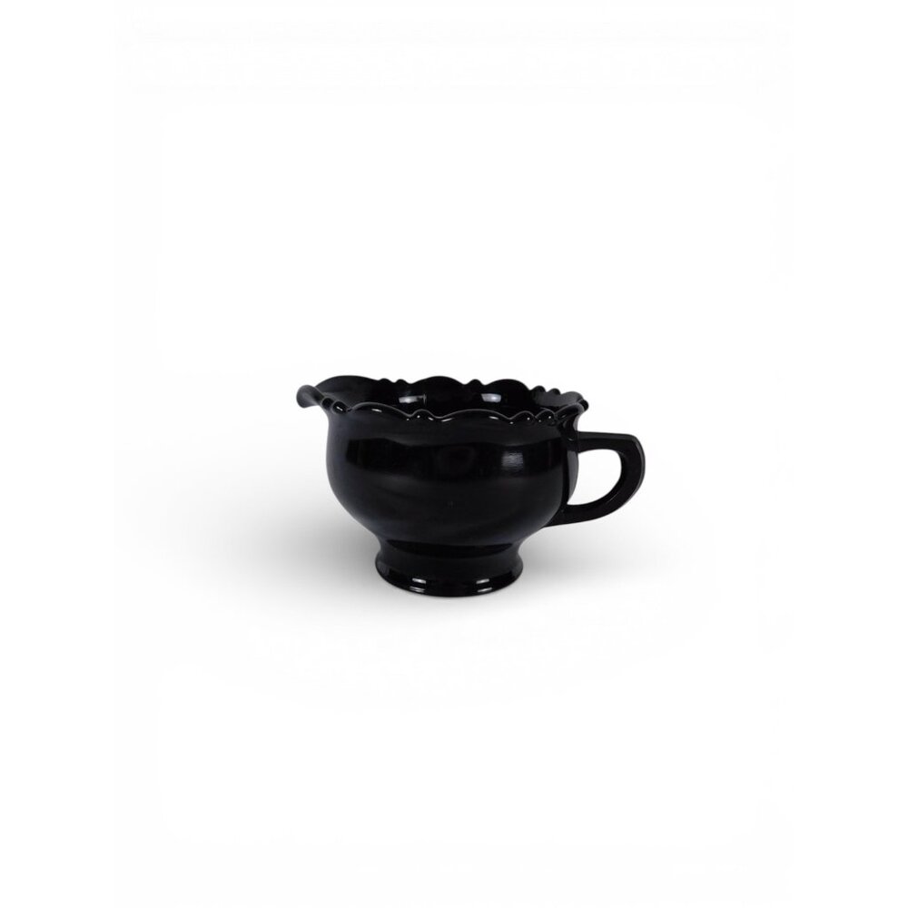 Vintage 1930s L.E. Smith Mt. Pleasant Black Amethyst Glass Creamer